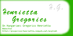 henrietta gregorics business card